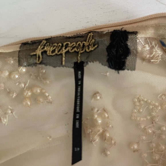 Free People Nude Pearl Embellished Bodysuit - Picture 6 of 6